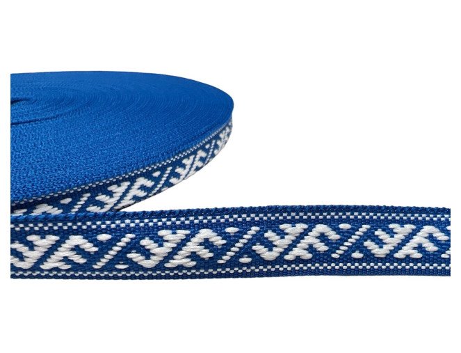 Tautinė juostelė 13mm Mėlyna balta
