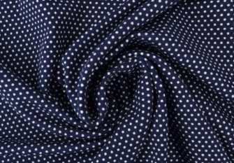 Viscose jersey White polka dots in dark blue