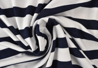 Viscose jersey Dark blue striped
