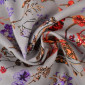 Viscose fabric Flowers in grey