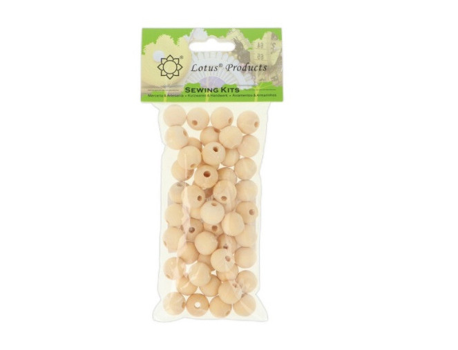 Wooden beads 15mm 50g