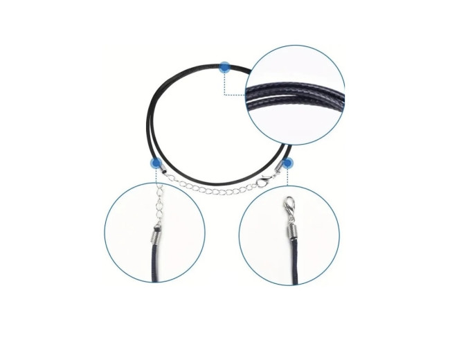 Dirbtinės odos virvelė/grandinėlė 1,5mm Juoda pigiau