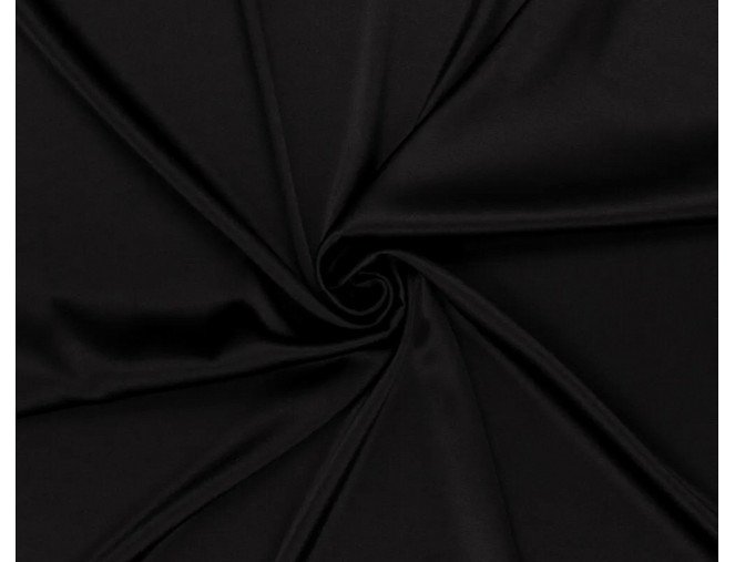 Šilkas su elastanu Juodas