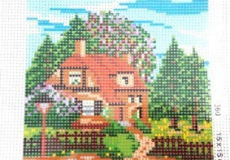 Embroidery painting House in the Forest