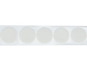 Velcro stickers with glue 25mm Kibi White
