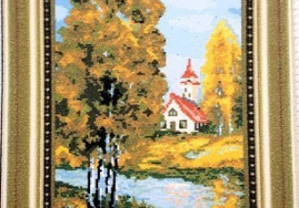 Embroidery painting River