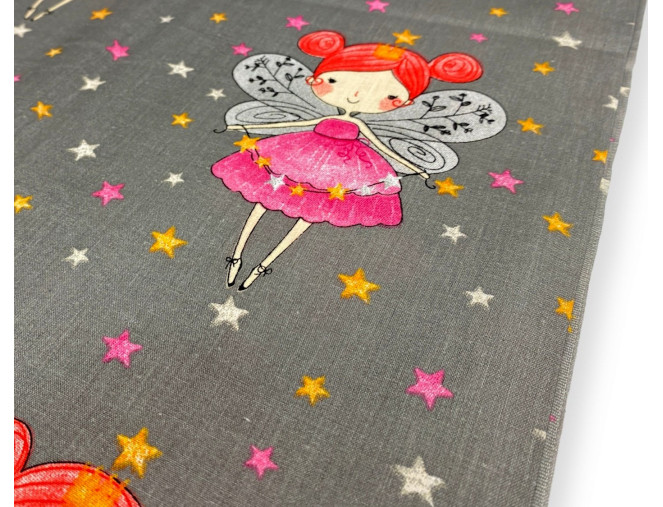 Cotton - canvas Fairy in Grey pigiau
