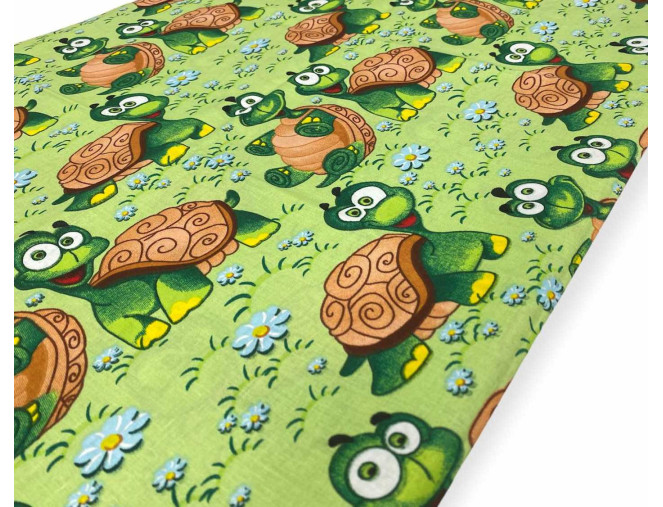 Cotton - canvas Turtles in green pigiau