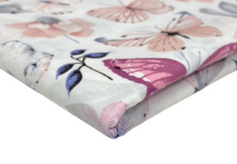 Cotton - canvas Butterflies in white