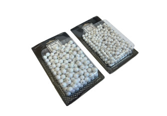 Karoliukai - perliukai Balti perlamutriniai 100gr | 2 dydžiai