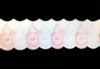 Cotton lace 115mm White/pink