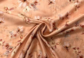 Šilkas Gėlės persikiniame