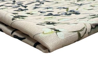 Linen with viscose Flowers in pink