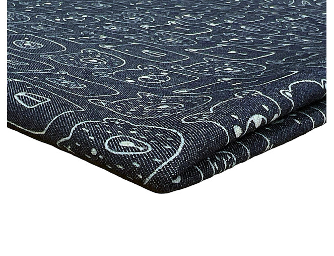 Plonas džinsinis audinys Meškiukai