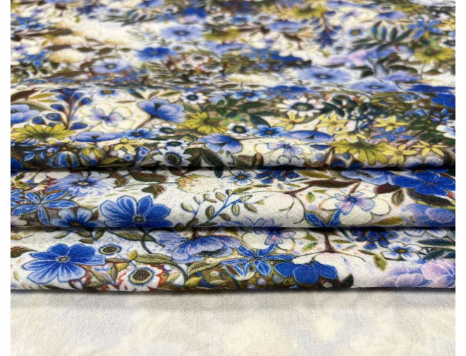 Trikotažas (Jersey) Mėlynos gėlės pigiau