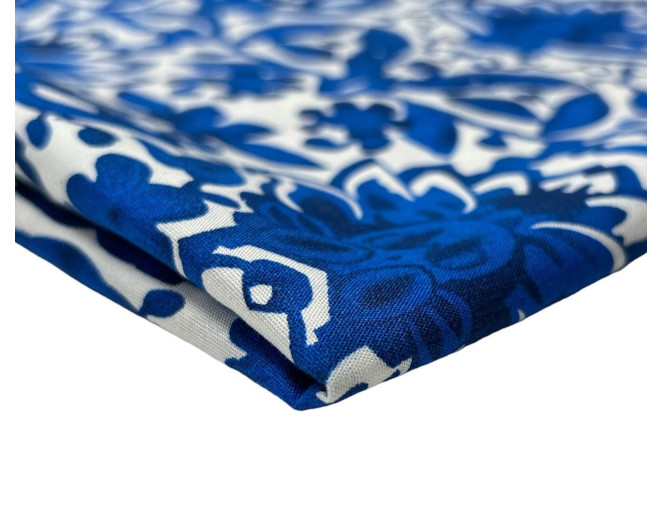 Polyester fabric Blue in white