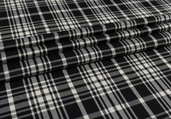 Woven fabric black and white