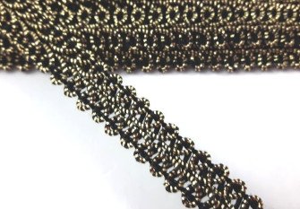 Dekoratyvinė juostelė 10mm Juoda/aukso
