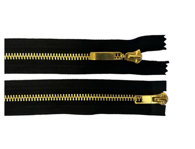 Both ends, metal zipper no.5 |75cm Black Gold