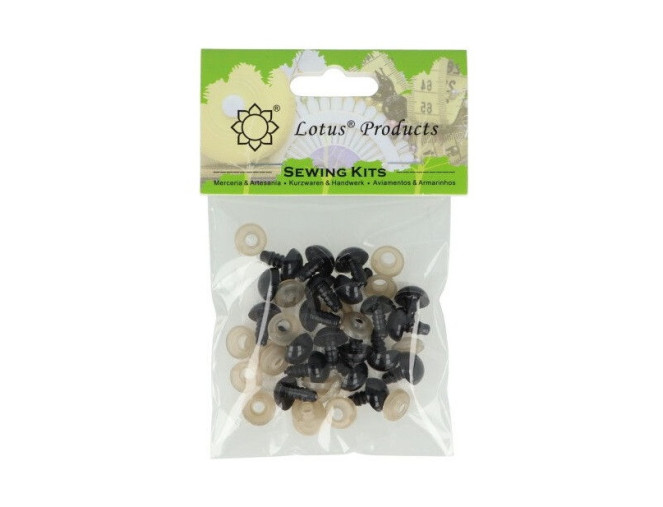 Screw-in eyes for toys 12mm 20pcs Black