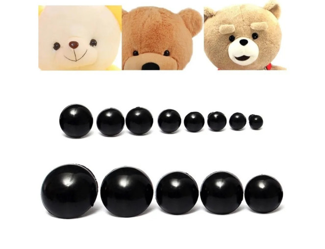 Screw-in eyes for toys 12mm 20pcs Black pigiau