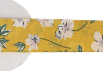 Decorative strip 40 mm Flowers in yellow