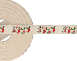 Cotton strip 15 mm Christmas stockings Cotton strip 15 mm Christmas stockings