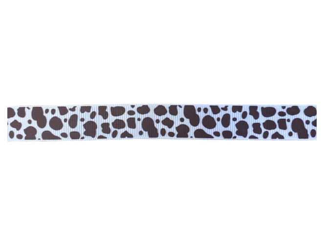 Ribbon 15 mm Brown with white spots