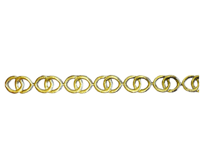 Decorative ribbon gold rings 13 mm