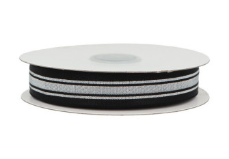 Decorative rubber 20 mm Bright black silver
