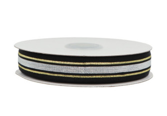 Decorative rubber 20 mm Silver glitter gold