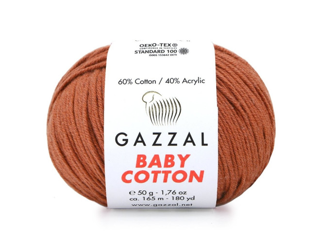 Gazzal Baby Cotton 3454 Blukinta raudonų plytų