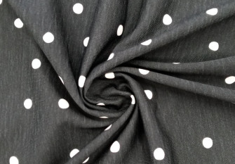 Cotton jersey White polka dots on black