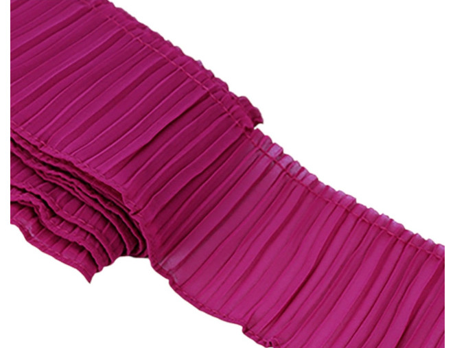 Pleated ribbon 110mm Cyclamen