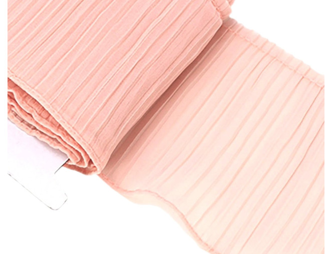 Pleated ribbon 110mm Powder pink