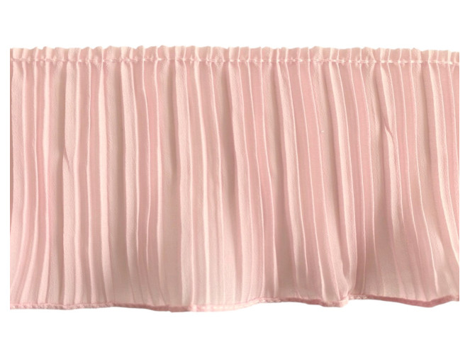 Pleated ribbon 110mm Powder pink pigiau