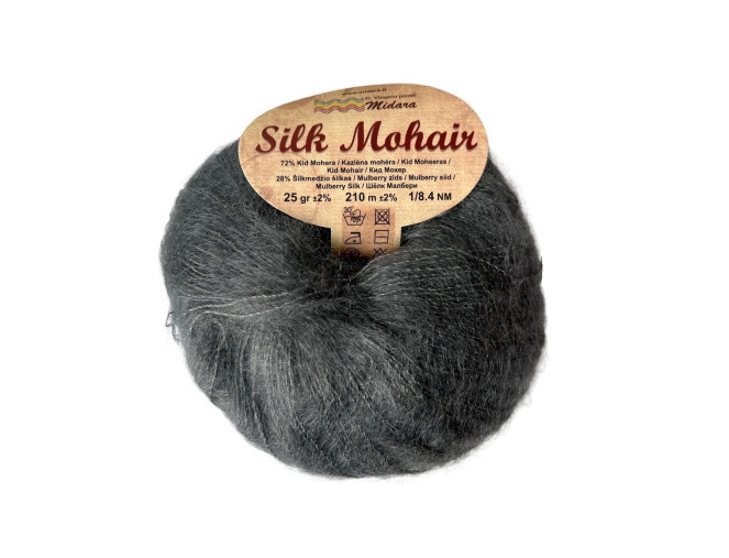 Silk mohair 930 Tamsiai pilka