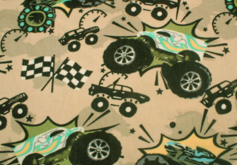 Flisas Monster truck smėliniame