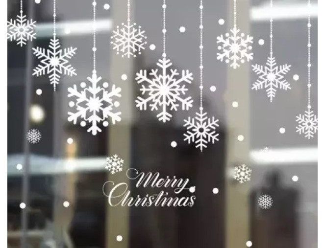Kalėdiniai langų lipdukai Merry Christmas pigiau