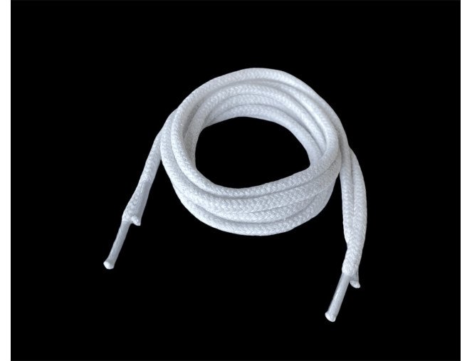 Medvilniniai apvalūs batraiščiai 70cm Balti