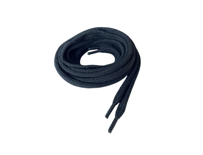 Cotton flat shoelaces 120cm Black