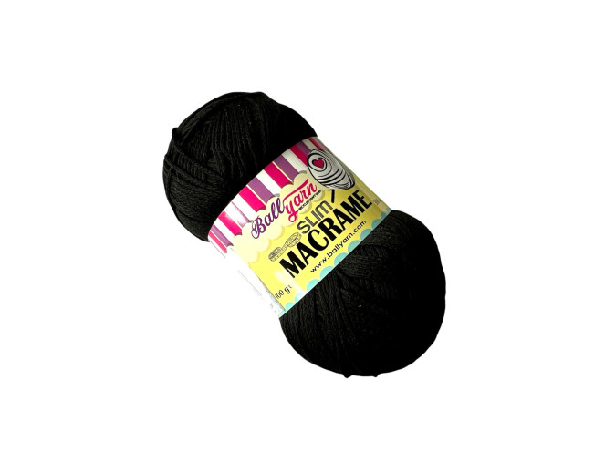 Makrame siūlai 100g - 300m Juoda