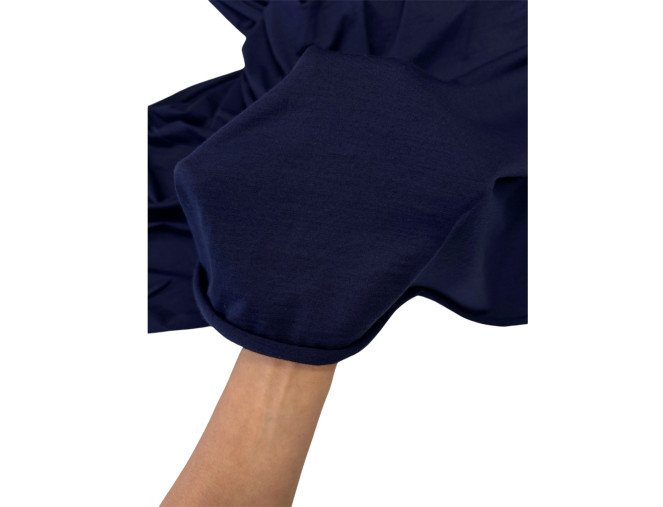 Merino vilnos trikotažas Tamsi rašalo mėlyna internetu