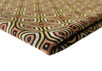 Punto knitted fabric Orange patterns in yellow