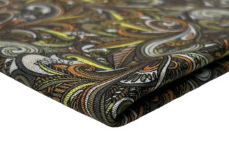 Punto knitted fabric Turmeric cucumber patterns khaki