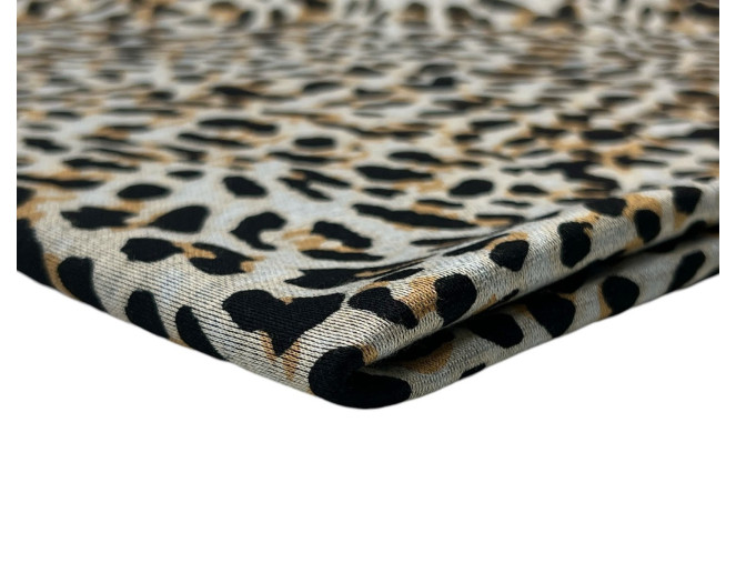 Punto trikotažas Leopardo raštai pilkame