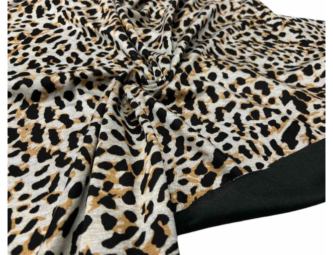 Punto trikotažas Leopardo raštai pilkame pigiau