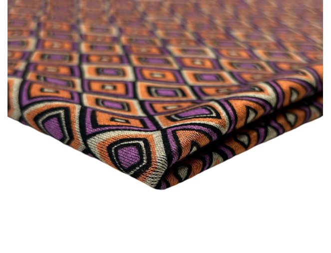 Punto knitted fabric Orange and purple diamonds