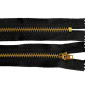 Metal zipper 12cm Black with gold teeth