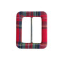 Plastic buckle 50mm Checkered red